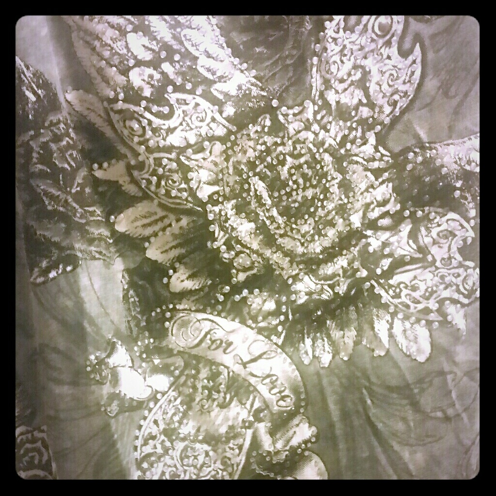 Vocal rhinestone  short sleeve shirt